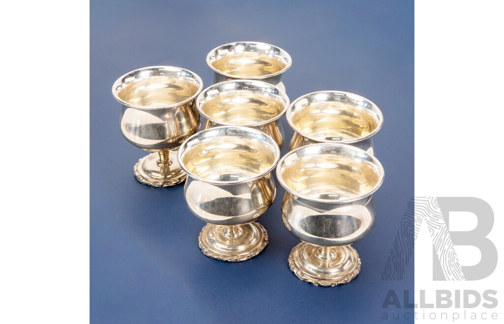 Set of Six Sanborns Sterling Silver Parfait Bowls