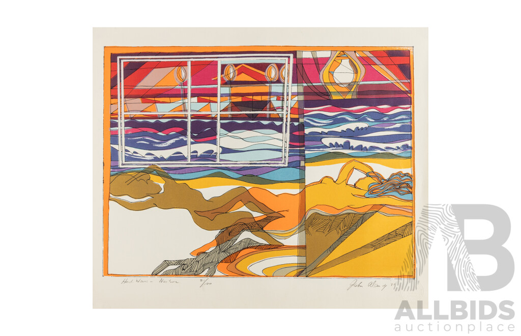 John Aland (20th Century, Australian, 1937-2005) Heat Waves - Nocturne (1970), Limited Edition Signed Lithograph, 72H x 83W cm (sheet)