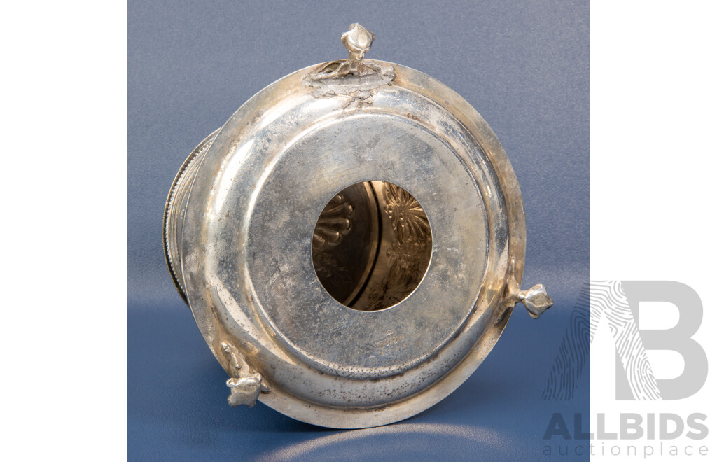 Antique Silver Plated English Biscuit Canister by H&H