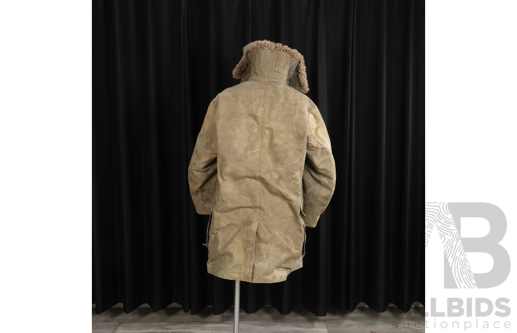 Vintage 1940 Orebro Sport & Bilekipering Swedish WWII Military Fur Trimmed M1909 Sheepskin Military Utrustningar Jacket