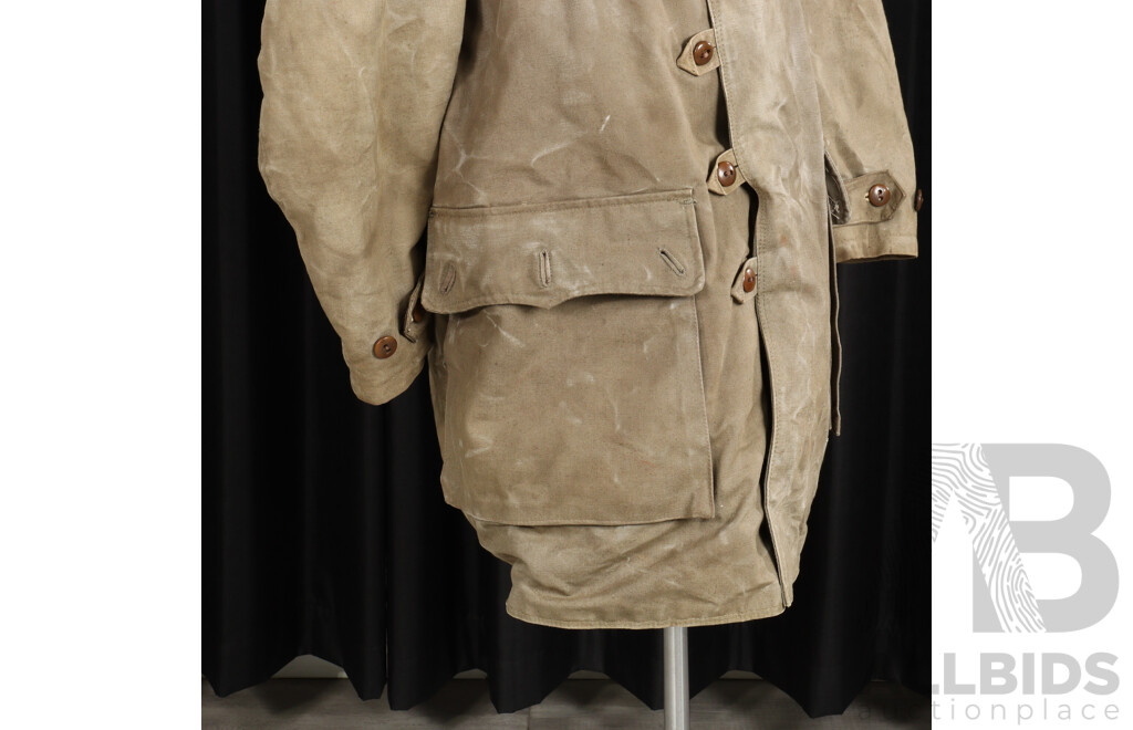 Vintage 1940 Orebro Sport & Bilekipering Swedish WWII Military Fur Trimmed M1909 Sheepskin Military Utrustningar Jacket