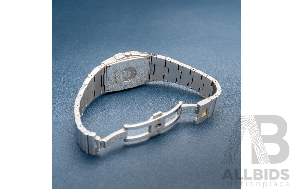Omega Constellation Quadrella Ladies Watch Stainless Steel Diamond Bezel Mother-of-Pearl Dial C.2005 Box & Papers