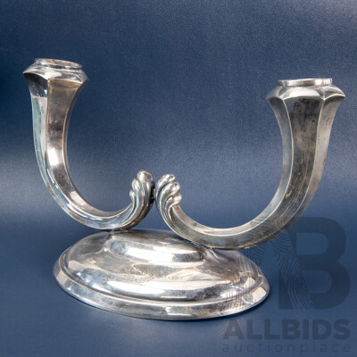 German Halbmond Und Reichskrone Art Deco Silver Candelabra