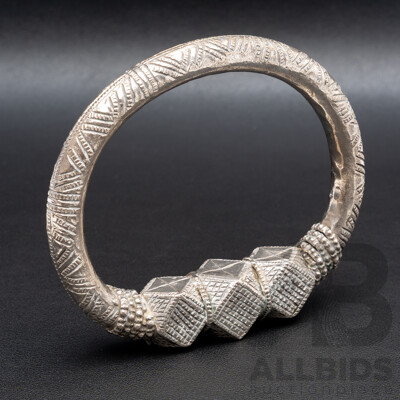Moroccan Bedouin Heavy Silver Arm or Ankle Bracelet – 670 G