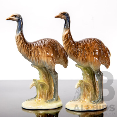 Rare Pair of Goebel (West Germany) Porcelain Emu Figures