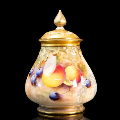 Vintage English Royal Worcester Potpourri Vase with Lid