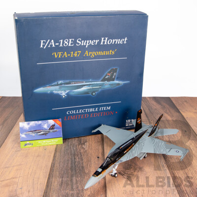 Limited Edition Witty Wings No. WTW-72-007-012, F/A-18E Super Hornet, 1:72 Scale, VFA 147 Argonauts