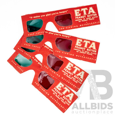 Four Sets of Vintage ETA Peanuts 3D Glasses