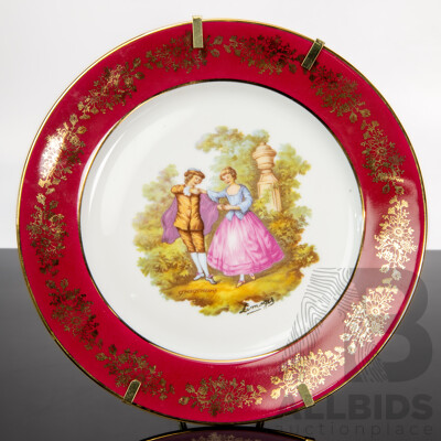 Limoges Castel Fragonard Style Decorative Porcelain Plate, France