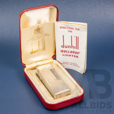 Dunhill Rollagas Lighter Silver Barley Design