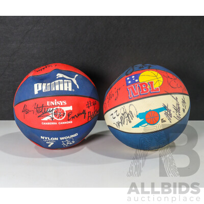 Two Canberra Cannons Signed Basketballs