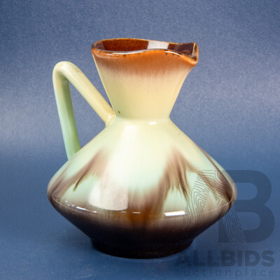 West German Pottery Bay Keramik Green and Brown Jug