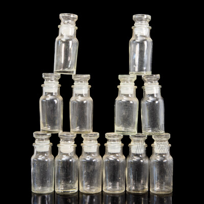 Set of 12 Vintage Glass Apothecary or Spice Jars