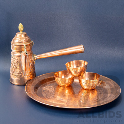 Antique Copper Middle Eastern Coffee Set