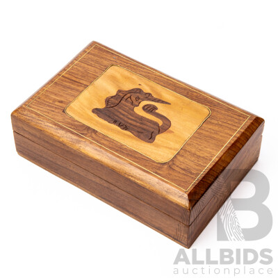 Beautiful Timber Indian Made Velvet Lined Jewellery Box