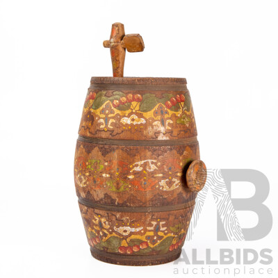 Antique Vintage Painted Barrel