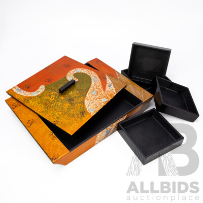 Vintage Phuong Nam Lacquerware Bento Serving Tray