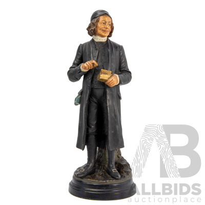 Antique (mid 19th Century) Bernard Bloch (Austrian 1836 - 1909) Terracotta/Porcelain Statue of Ebenezer Scrooge - #4074