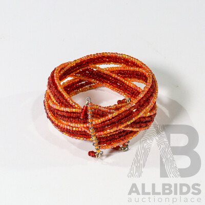 Vintage Beaded Middle Eastern Cuff Bangle