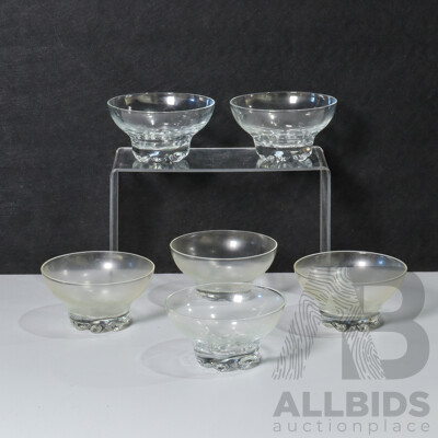 Set of 6 Vintage (1970s) Frosted Glass Dessert Bowls