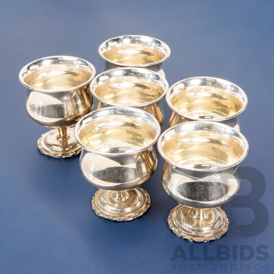 Set of Six Sanborns Sterling Silver Parfait Bowls
