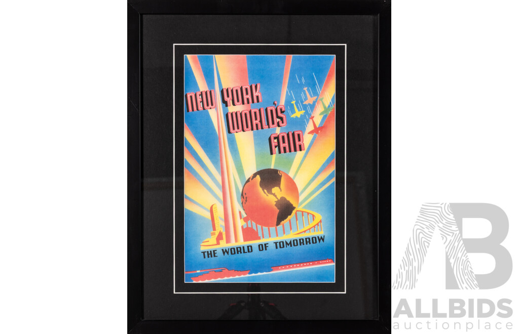 Trio of Retro Colour Vintage-Style Reproduction Colour Quality Prints Featuring New York City, 46 x 37 cm (frames) (3)