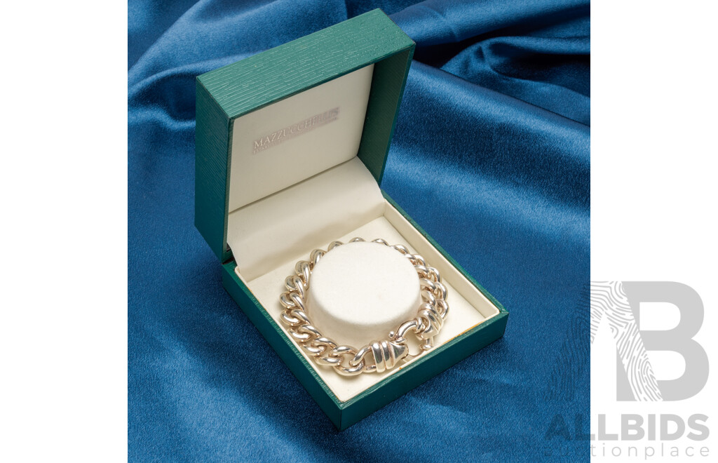 925 Sterling Silver Curb Link Bracelet by Mazzucchelli's - 78.45gms