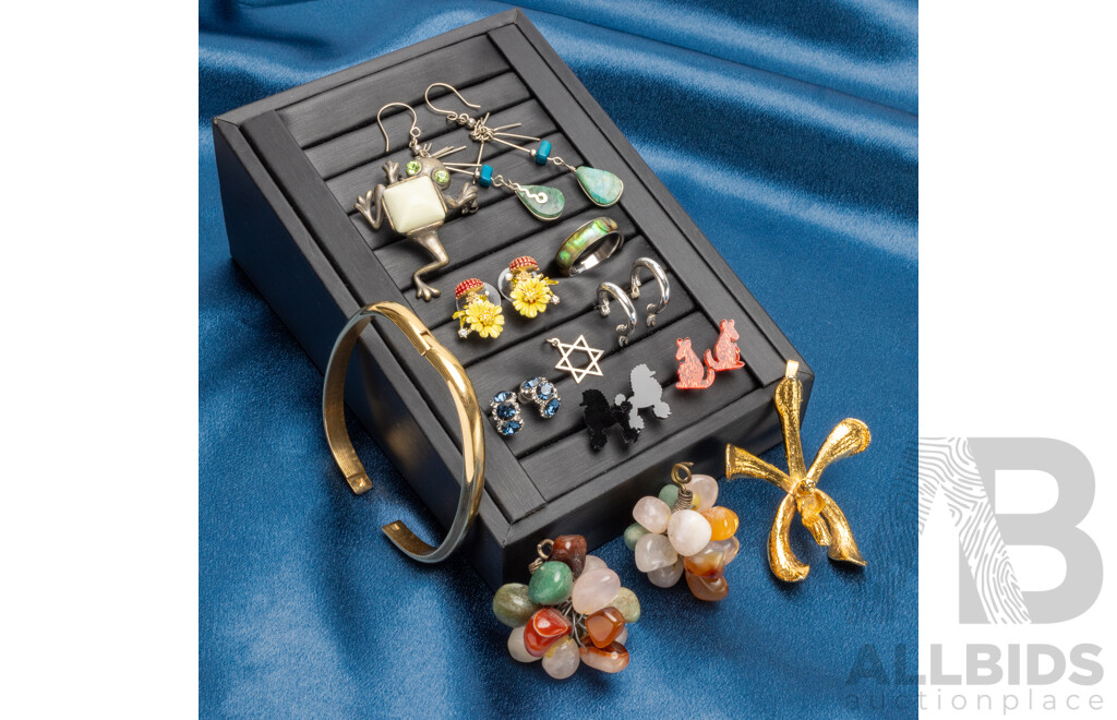 Collection of Ladies' Earrings, Ring, Brooch, Pendants, Bangle