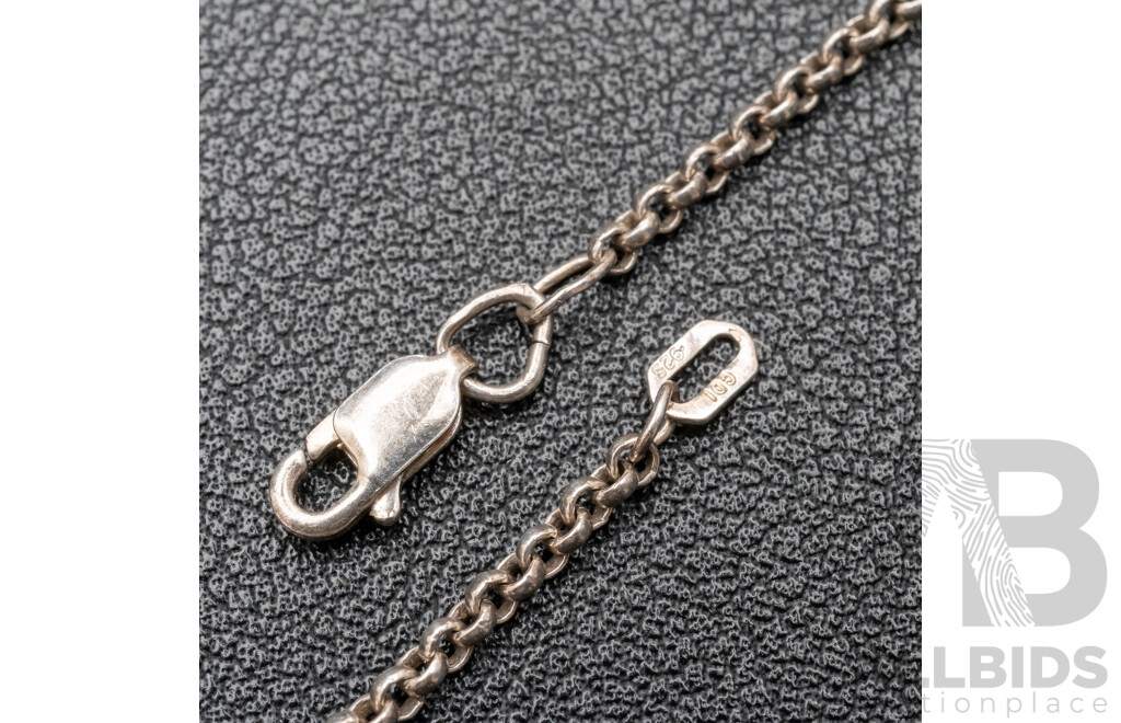 925 Sterling Silver Handmade Chrysocolla Pendant and Chain - 23.65gms