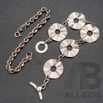 925 Sterling Silver Bracelets. Lot of 2 - 24.62gms