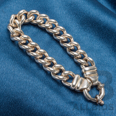 925 Sterling Silver Curb Link Bracelet by Mazzucchelli's - 78.45gms