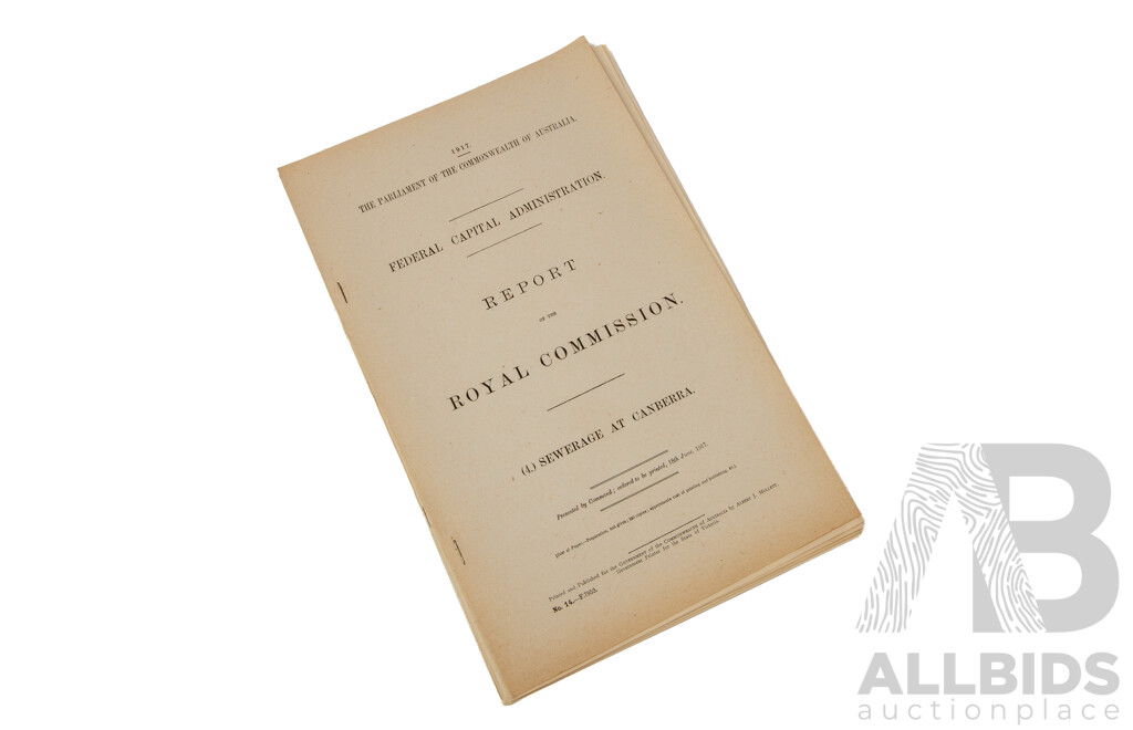 The Parliament of the Commonwealth of Australia Parliamentary Standing Committee on Public Works Report and Minutes of Evidence 1917, 1925 And192TT