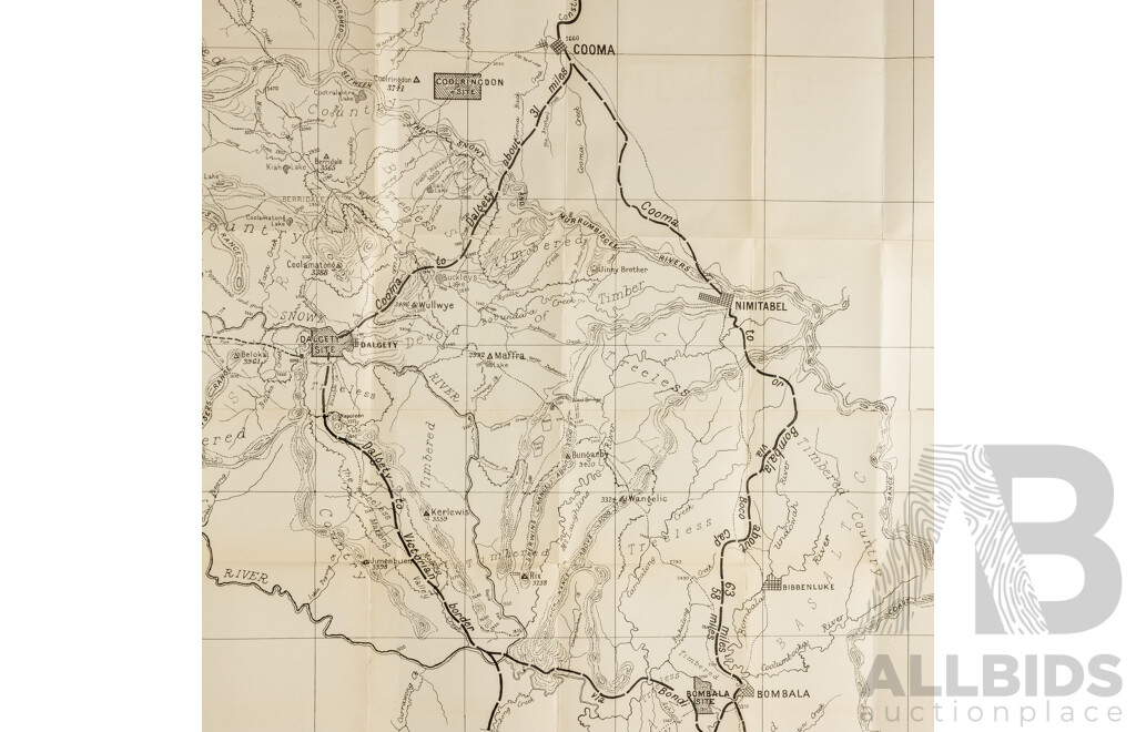 Early Map Showing the General Plan of the Southern Monaro District