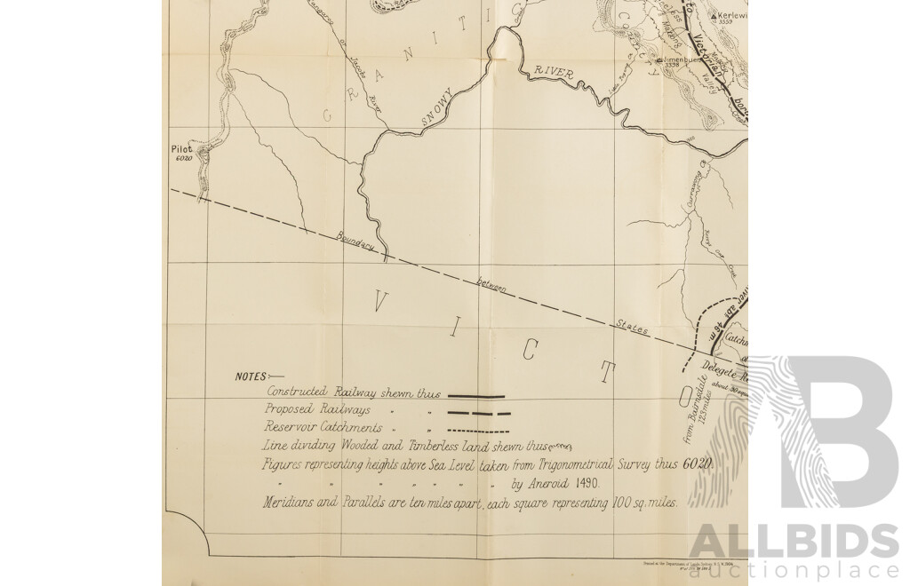 Early Map Showing the General Plan of the Southern Monaro District