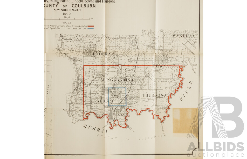 Early Sketch Map Showing Proposed Federal Territory and Capital Site at Albury