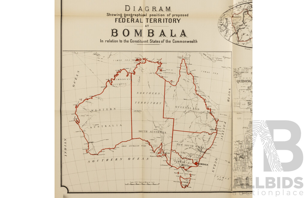 Early Sketch Map Showing Proposed Federal Territory and Capital Site at Bombala
