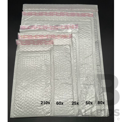 Assorted Sizes Bubble Mailer Envelops - Lot of 435