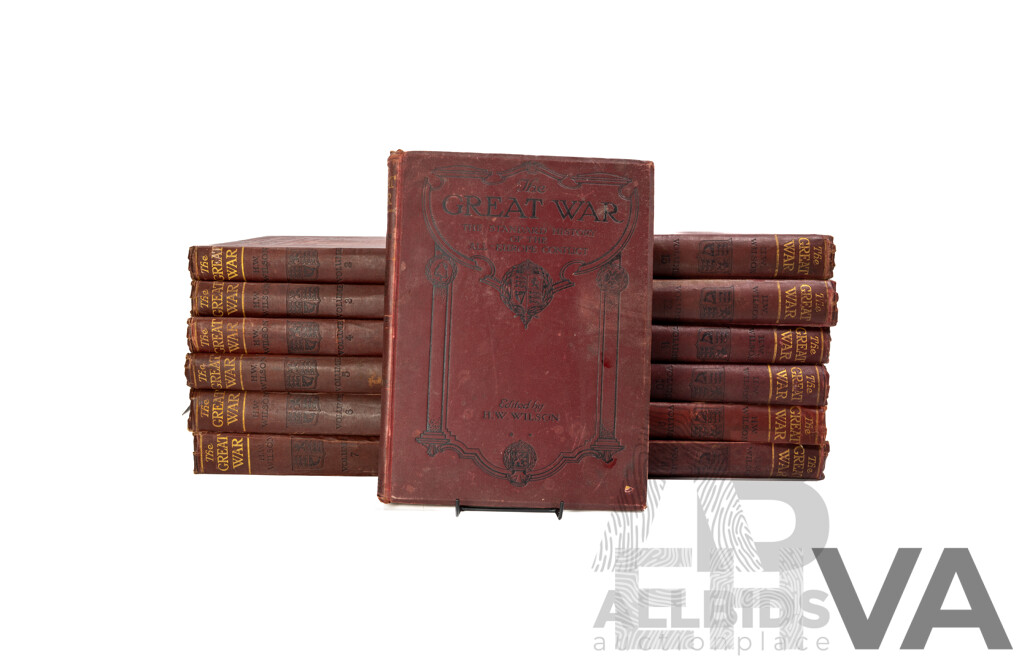 The Great War, Edited by H.W Wilson & J.A Hammerton, The Amalgamated Press, London, 1919, Volumes 1 to 13, Embossed Hardcovers