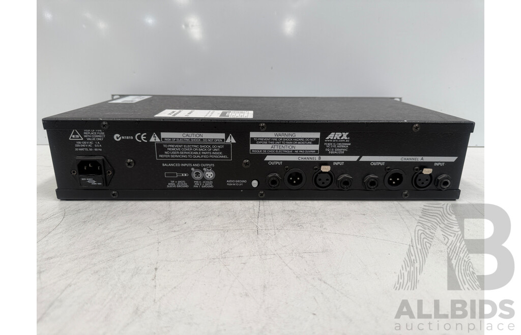 ARX - EQ15 - Dual Channel Q' Graphic Equalizer