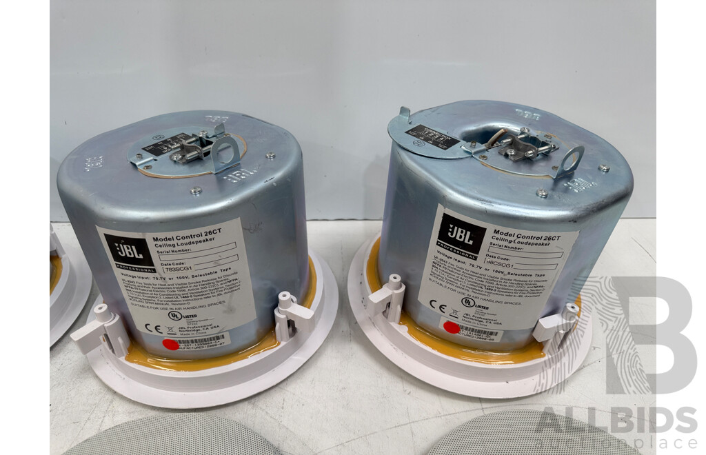 4x JBL Model Control 26CT Ceiling Loud Speaker + 1 Spare Cover