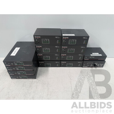1x Extron IPLTS2 + 1x Extron USB Extender TX + 4x Extron USB Extender Plus R Receiver + 9x Extron IPLTS2 IP Link Controller