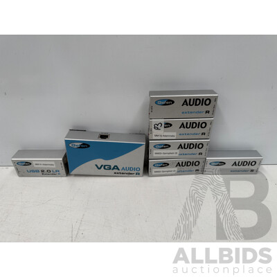 4x Gefen Audio Extender R + 1x Gefen Audio Extender S + 1x Gefen VGA Audio Extender R + 1x Gefen USB 2.0 LR Extender R