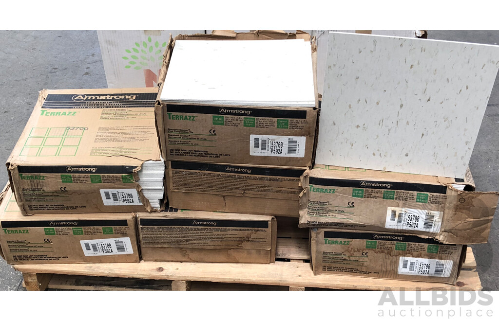 Armstrong 305mm Square Commercial Vinyl Floor Tiles - Bianco - 29.26 Square Meters - Brand New