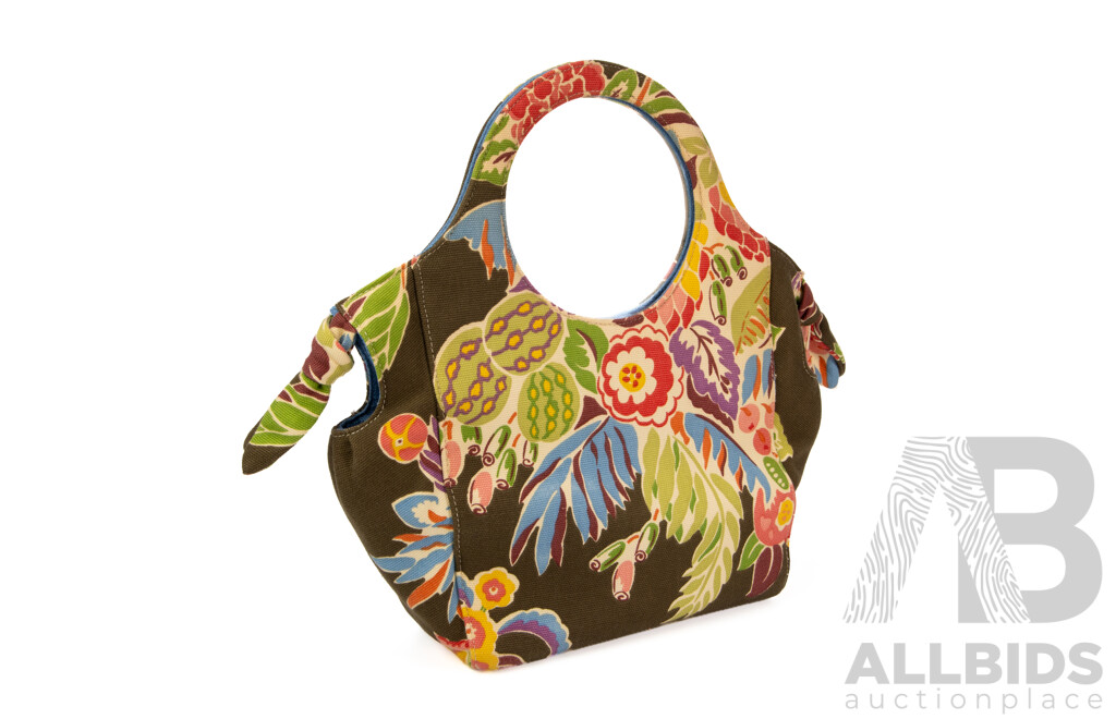 Spencer & Rutherford Floral Canvas Tote Bag with Ring Handle