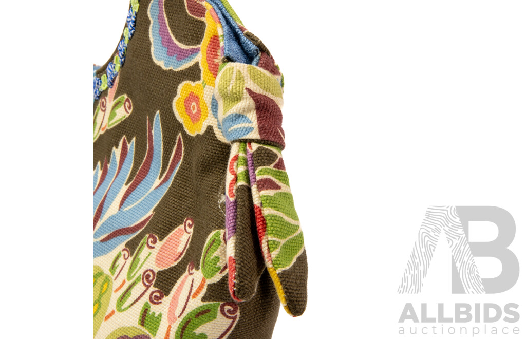 Spencer & Rutherford Floral Canvas Tote Bag with Ring Handle