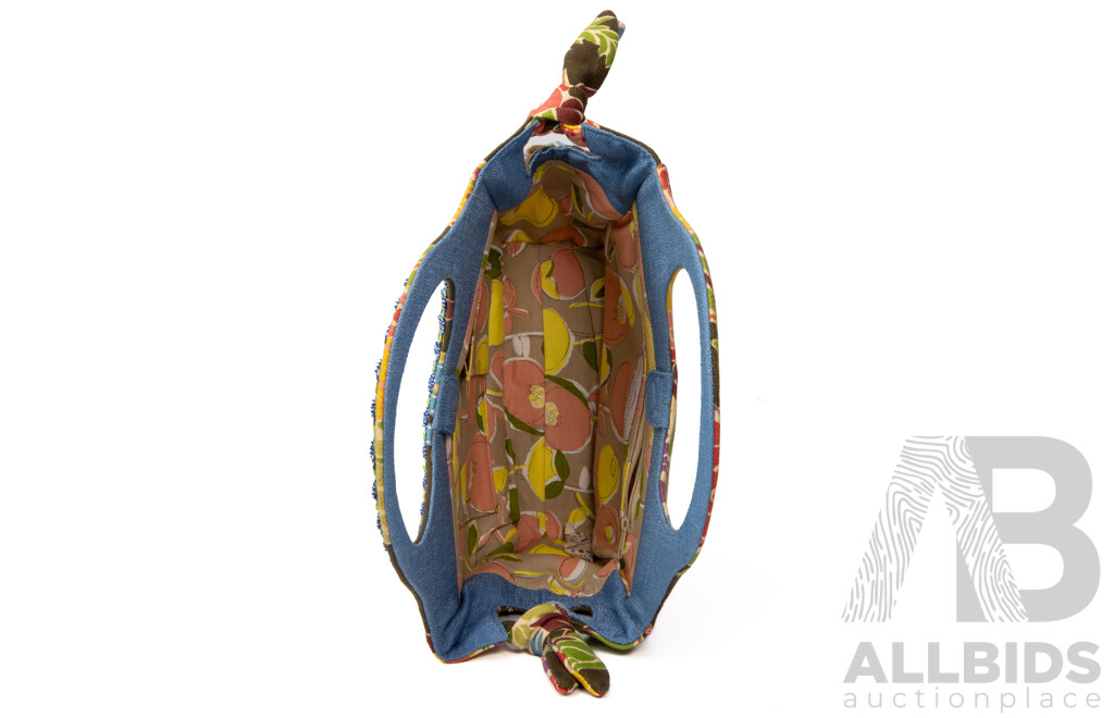 Spencer & Rutherford Floral Canvas Tote Bag with Ring Handle