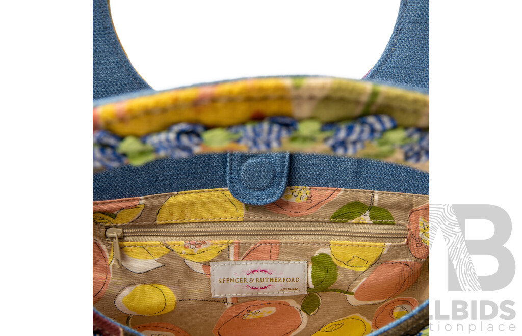 Spencer & Rutherford Floral Canvas Tote Bag with Ring Handle