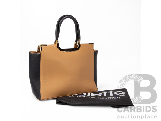 Colette Black & Light Tan Handbag with Shoulder Strap