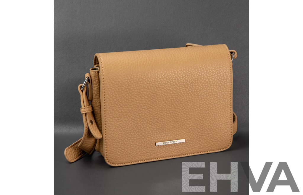 Ladies Tan Faux Leather Handbag by Toni Bianco