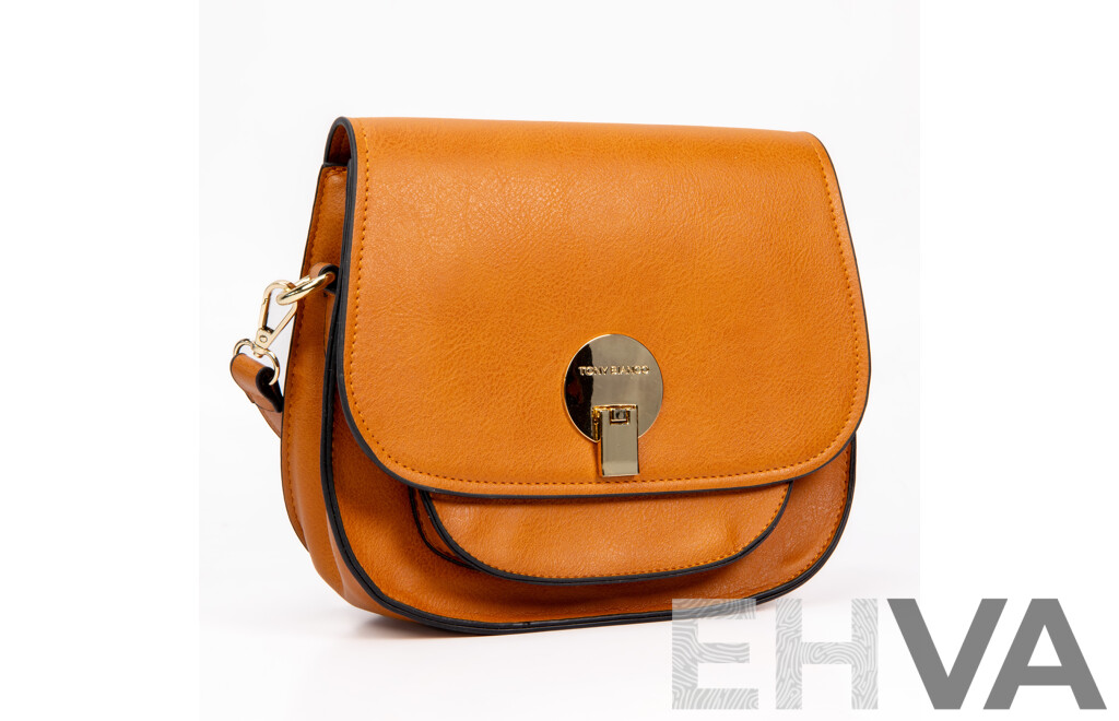 Ladies' Brown Faux Leather Handbag by Toni Bianco